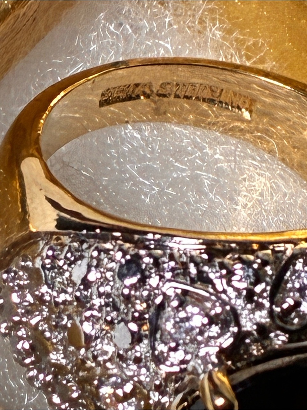 Elegant Sterling Garnet Gemstone Halo Statement Ring - Picture 3 of 4